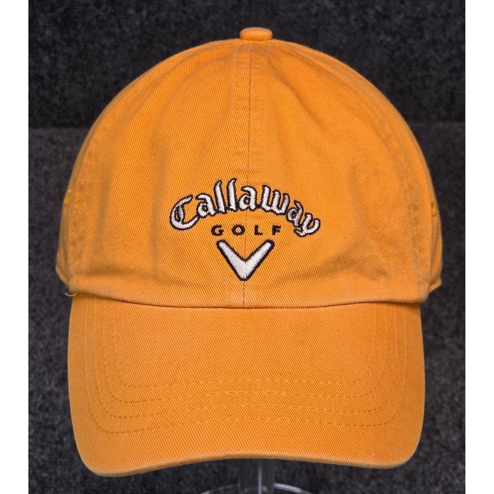 Callaway Golf Adjustable Hat Mens OSFA Orange Embroidered Cotton Baseball Cap